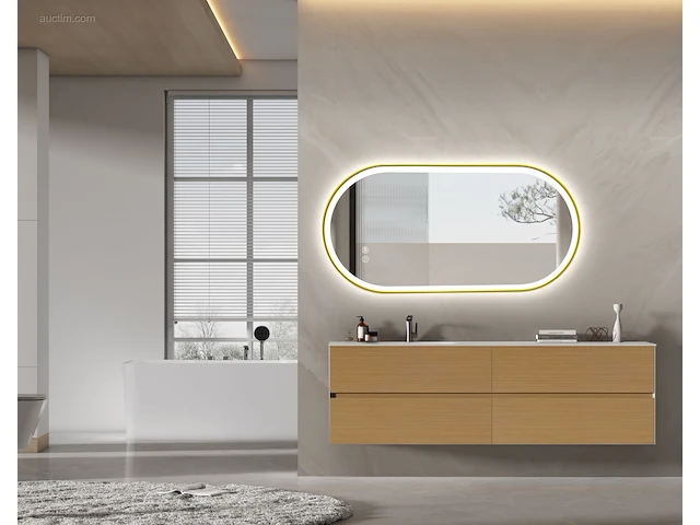 1x led spiegel 120cm - goud - verwarming -... - afbeelding 2 van  5