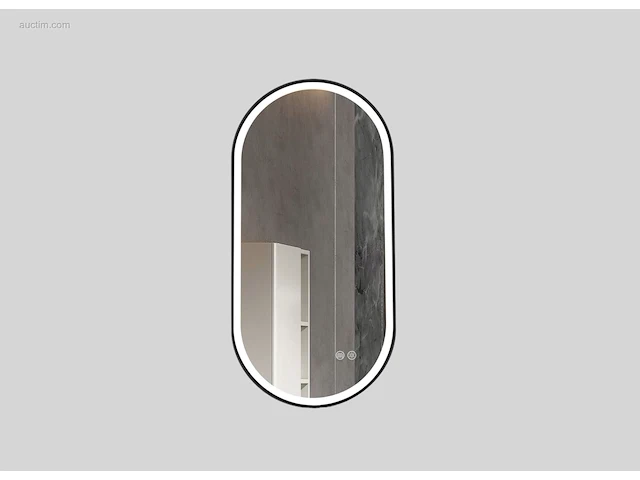 1x led spiegel 120cm - mat zwart - verwarming -... - afbeelding 1 van  3