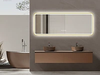 1x led spiegel 160cm - goud - tijdsaanduiding -...