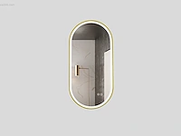 1x led spiegel 160cm - goud - tijdsaanduiding -...