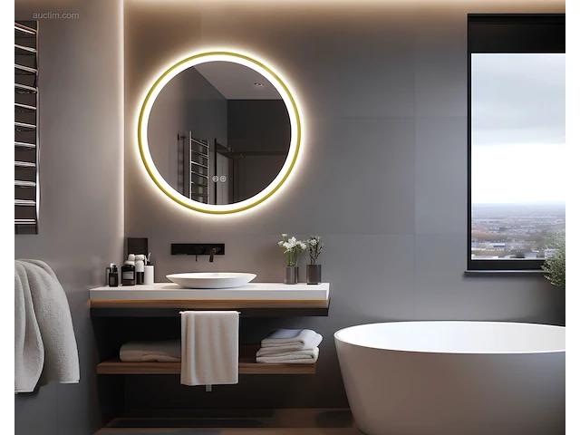 1x led spiegel 70cm - rond - verwarming -... - afbeelding 1 van  2