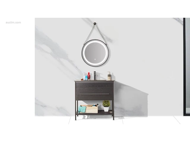 1x meubel - 80cm - led spiegel - mat zwart - afbeelding 1 van  5