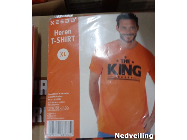 1x oranje heren t-shirt maat xl - afbeelding 1 van  3