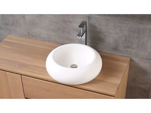 1x solid surface - mat wit - rond - afbeelding 1 van  4