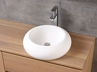 1x solid surface - mat wit - rond