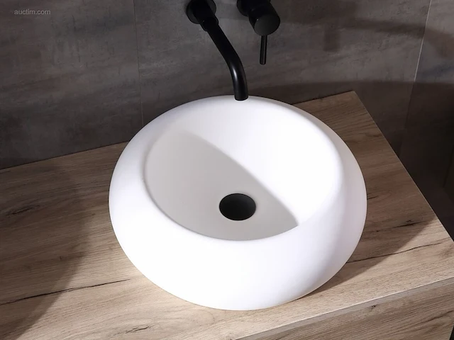 1x solid surface - mat wit - rond - afbeelding 2 van  4