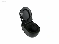 1x toilet - mat zwart - super flush - hangend -... - afbeelding 2 van  4