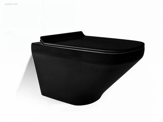 1x toilet - mat zwart - super flush - hangend -... - afbeelding 1 van  3