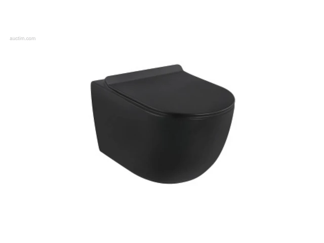 1x toilet - mat zwart - super flush - hangend -... - afbeelding 1 van  4