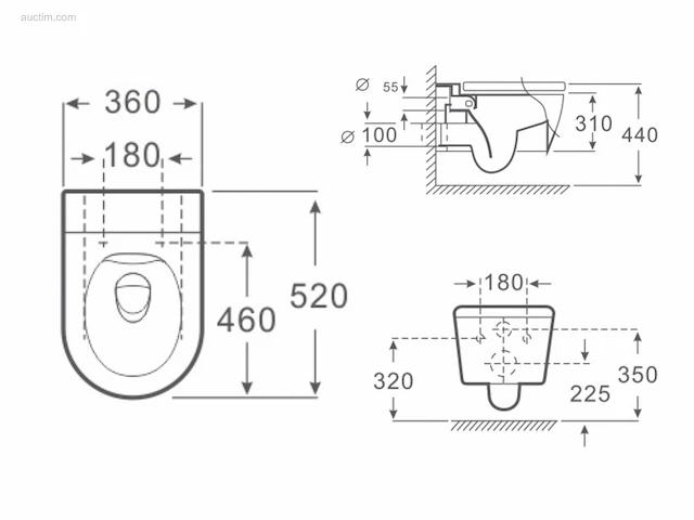 1x toilet - mat zwart - super flush - hangend -... - afbeelding 4 van  4