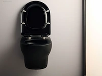 1x toilet - mat zwart - tornado flush - hangend... - afbeelding 5 van  7