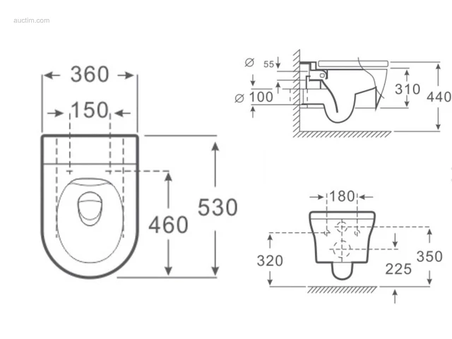 1x toilet - mat zwart - tornado flush - hangend... - afbeelding 7 van  7