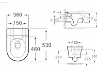 1x toilet - mat zwart - tornado flush - hangend... - afbeelding 7 van  7