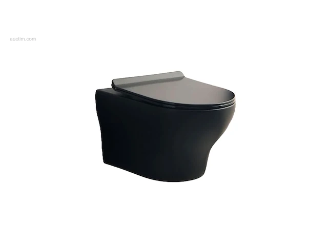1x toilet - mat zwart - tornado flush - hangend... - afbeelding 1 van  7