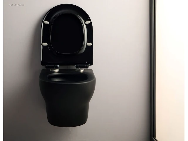 1x toilet - mat zwart - tornado flush - hangend... - afbeelding 5 van  7