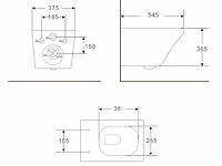 1x toilet - wit - super flush - hangend -... - afbeelding 2 van  10