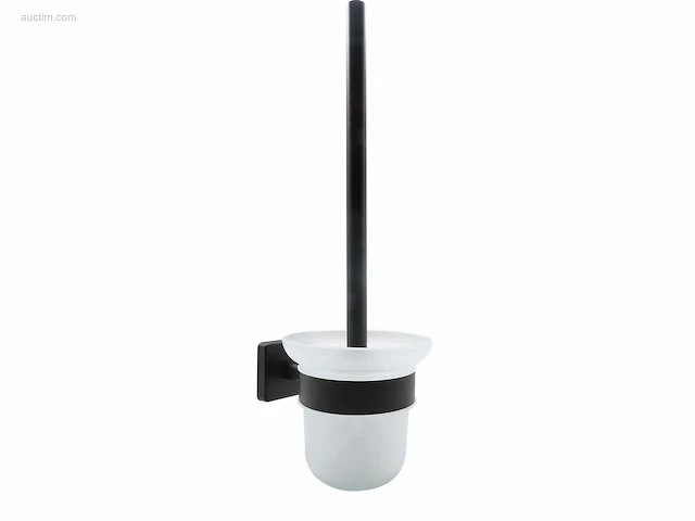 1x toilet accessoire set - 2-delig - mat zwart - afbeelding 3 van  5