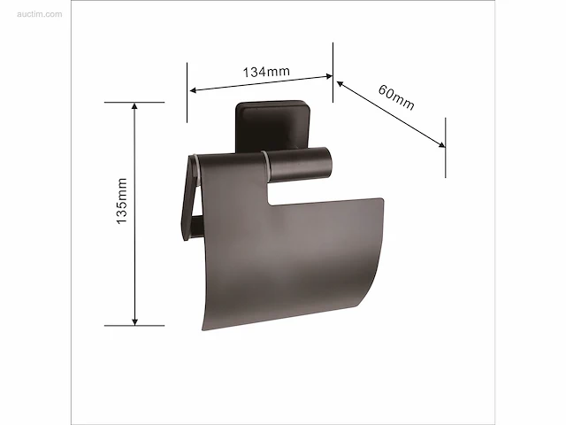 1x toilet accessoire set - 2-delig - mat zwart - afbeelding 4 van  5