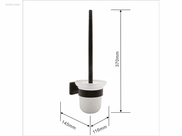 1x toilet accessoire set - 2-delig - mat zwart - afbeelding 5 van  5