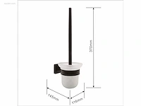 1x toilet accessoire set - 2-delig - mat zwart - afbeelding 5 van  5