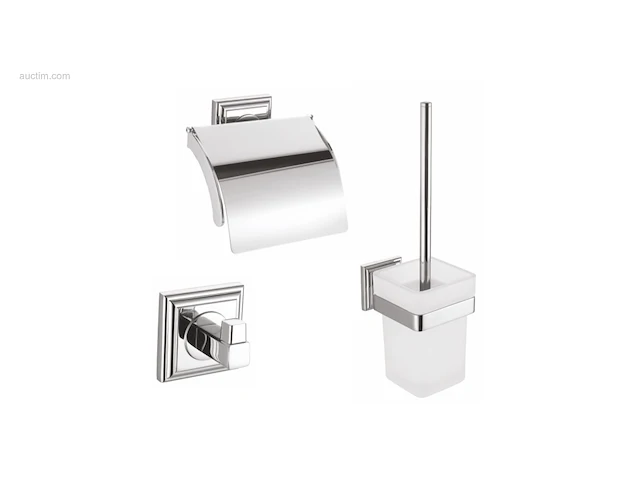 1x toilet accessoire set - 3-delig - chroom - afbeelding 1 van  4