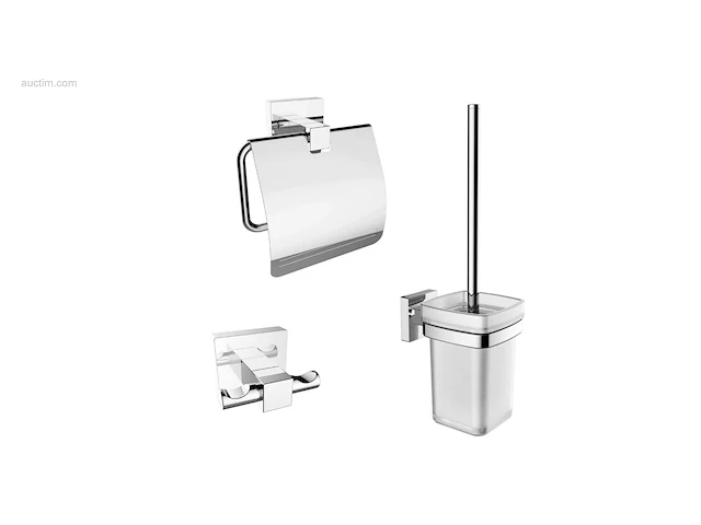 1x toilet accessoire set - 3-delig - chroom - afbeelding 1 van  4