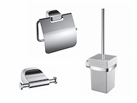 1x toilet accessoire set - 3-delig - chroom