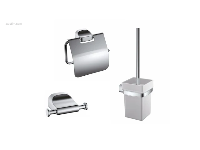 1x toilet accessoire set - 3-delig - chroom - afbeelding 1 van  4