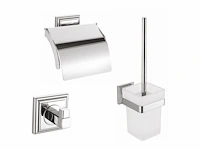 1x toilet accessoire set - 3-delig - chroom