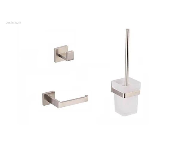 1x toilet accessoire set - 3-delig - geborsteld... - afbeelding 1 van  7