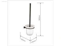 1x toilet accessoire set - 3-delig - mat zwart - afbeelding 3 van  4
