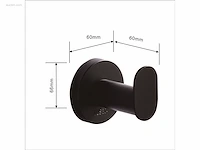 1x toilet accessoire set - 3-delig - mat zwart - afbeelding 4 van  4