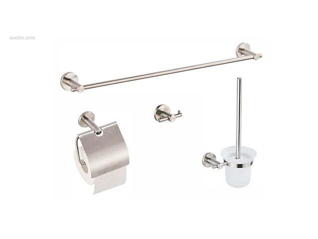 1x toilet accessoire set - 4-delig - geborsteld... - afbeelding 1 van  7