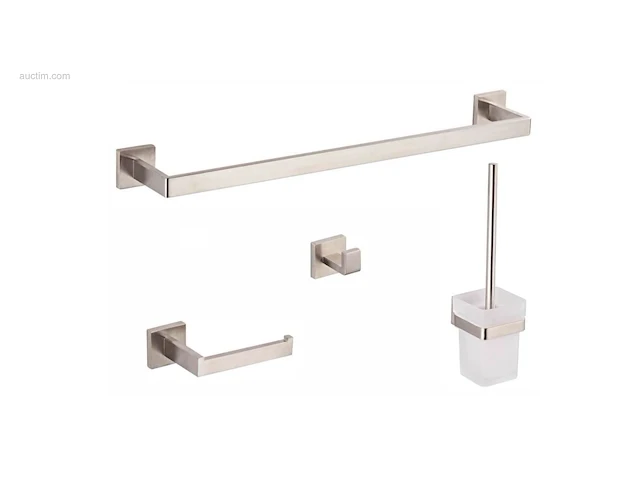 1x toilet accessoire set - 4-delig - geborsteld... - afbeelding 1 van  9