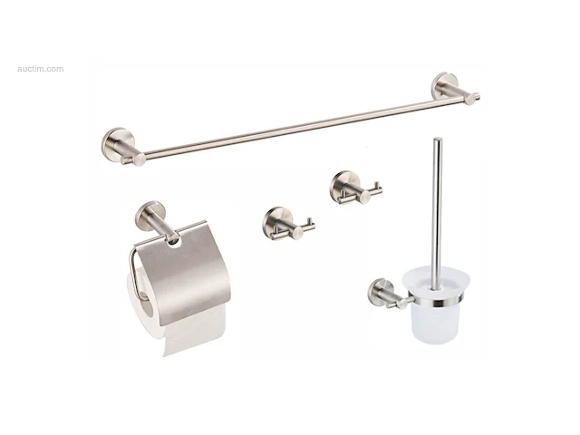 1x toilet accessoire set - 5-delig - geborsteld... - afbeelding 1 van  6