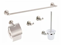 1x toilet accessoire set - 5-delig - geborsteld...