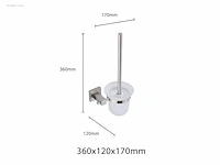 1x toilet accessoire set - 5-delig - geborsteld... - afbeelding 2 van  5