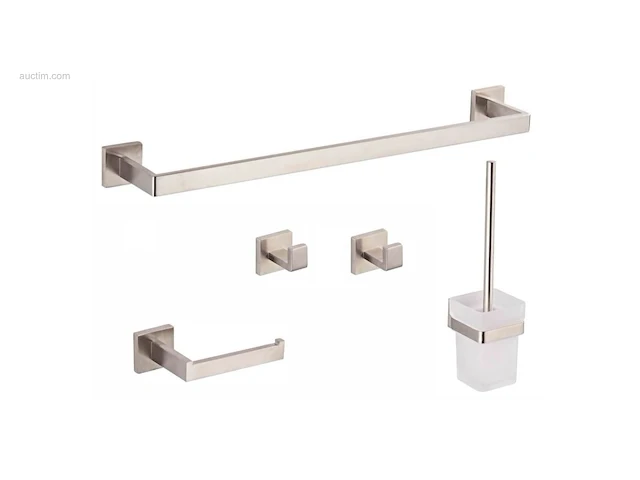 1x toilet accessoire set - 5-delig - geborsteld... - afbeelding 1 van  9