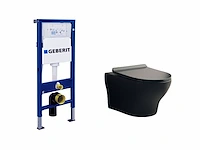 1x toilet + geberit inbouwreservoir - mat zwart...