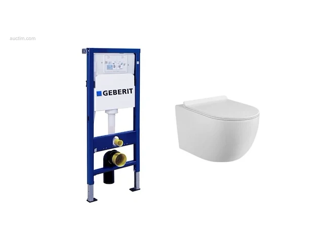 1x toilet + geberit inbouwreservoir - wit -... - afbeelding 1 van  8
