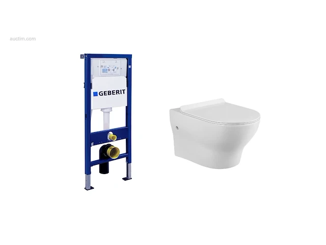 1x toilet + geberit inbouwreservoir - wit -... - afbeelding 1 van  7