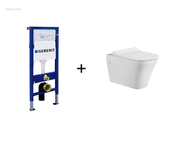 1x toilet + geberit inbouwreservoir - wit - afbeelding 1 van  7