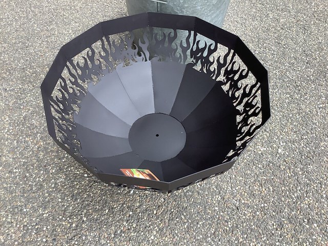 1x vuurkorf en 1x blikken emmer met deksel esschert design, zwart/grijs - afbeelding 2 van  4