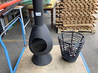 1x vuurkorf en 1x tuinhaard esschert design, zwart - afbeelding 1 van  5