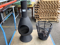 1x vuurkorf en 1x tuinhaard esschert design, zwart - afbeelding 2 van  5