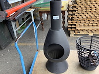 1x vuurkorf en 1x tuinhaard esschert design, zwart - afbeelding 4 van  5