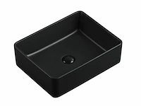 1x waskom - mat zwart - rechthoek - keramiek