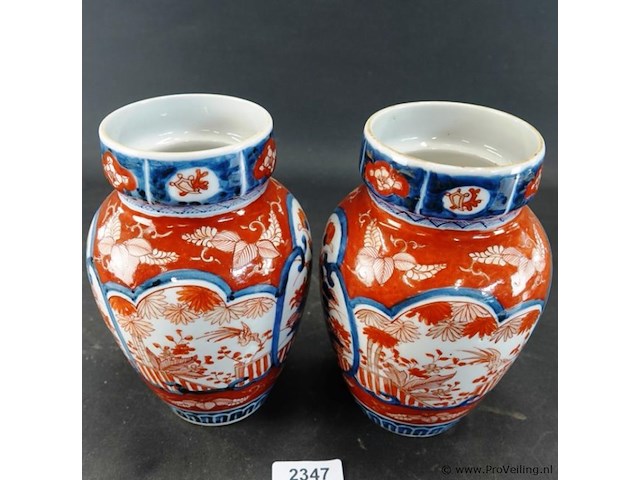 2 19de eeuwse japans imari vazen - afbeelding 3 van  5