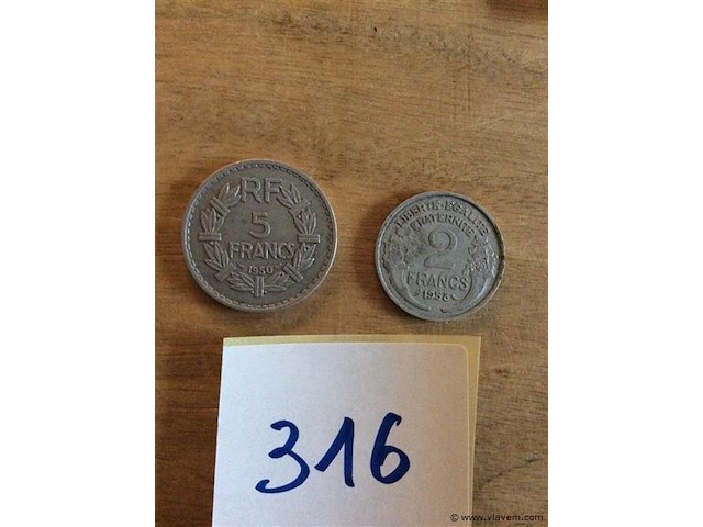 2 & 5fr franfrijk - afbeelding 1 van  2