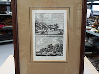 2 antieke drukken tjerkwerd aan de trekvaart nabij bolsward in friesland - afbeelding 1 van  5